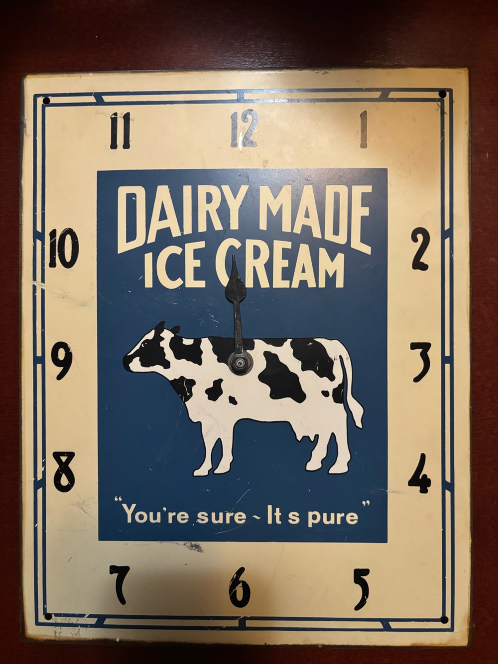 Vintage-Style Dairy Made Ice Cream Wall Decor - Blue and Cream